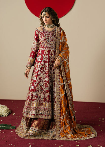 Maroon Embroidered Chiffon Formal Wear Lehenga Online in Dubai DXB UAE Abudhabi Meena Bazaar