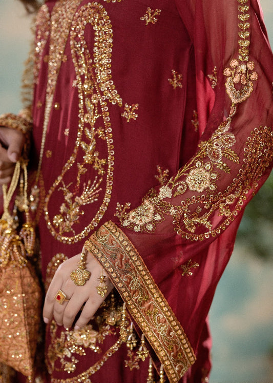 Maroon Embroidered Chiffon Formal Wear Suit Online in Sri Lanka India Australia