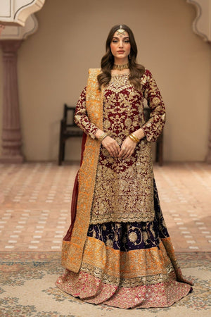 Maroon Embroidered Chiffon Wedding Guest Wear Suit Online in Dubai UAE Abudhabi Ajman Sharjah