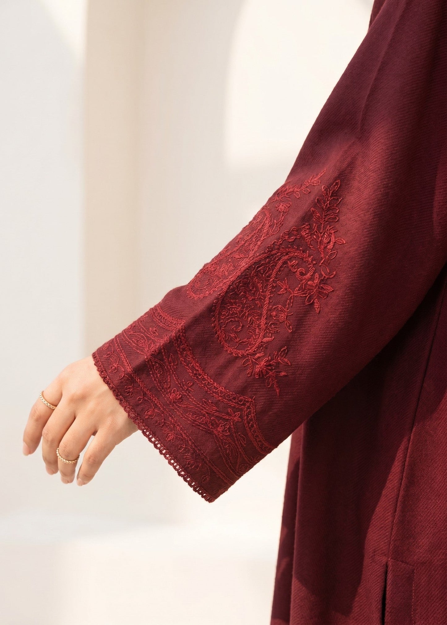 Maroon Embroidered Cotton Ladies Suit Online in Dubai DXB UAE Abudhabi Meena Bazaar