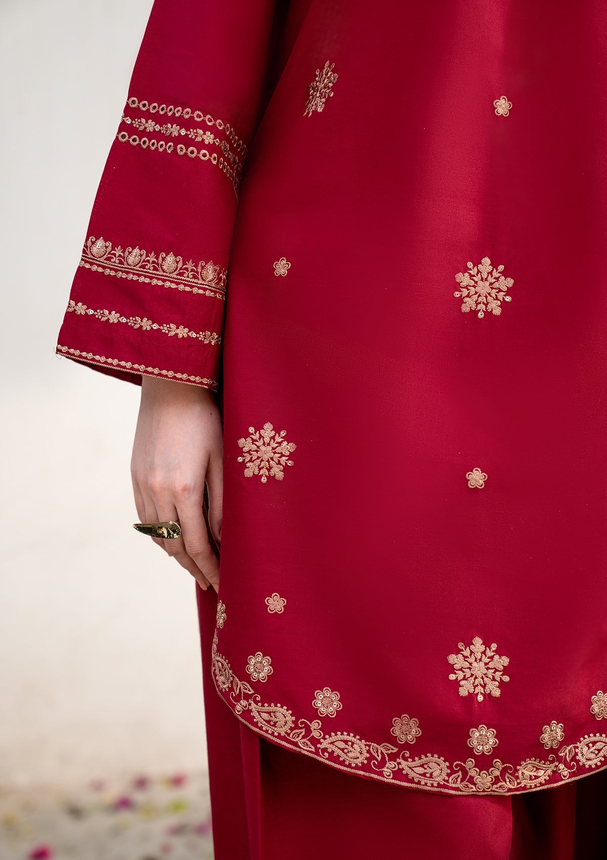 Maroon Embroidered Cotton Readymade Suit Online in Dubai DXB UAE Abudhabi Meena Bazaar