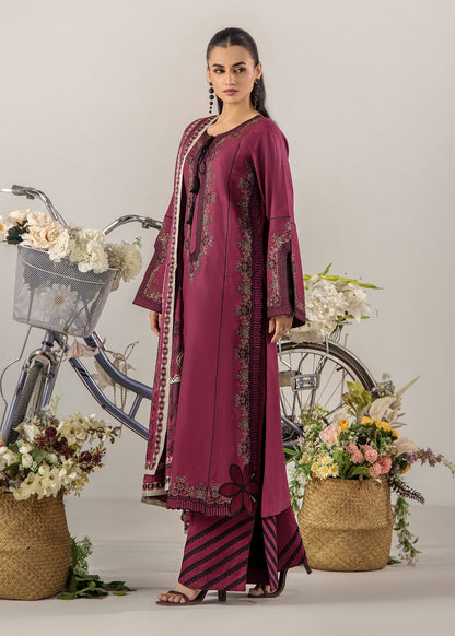 Maroon Embroidered Lawn Straight Trouser Suit Online in Sri Lanka India Australia