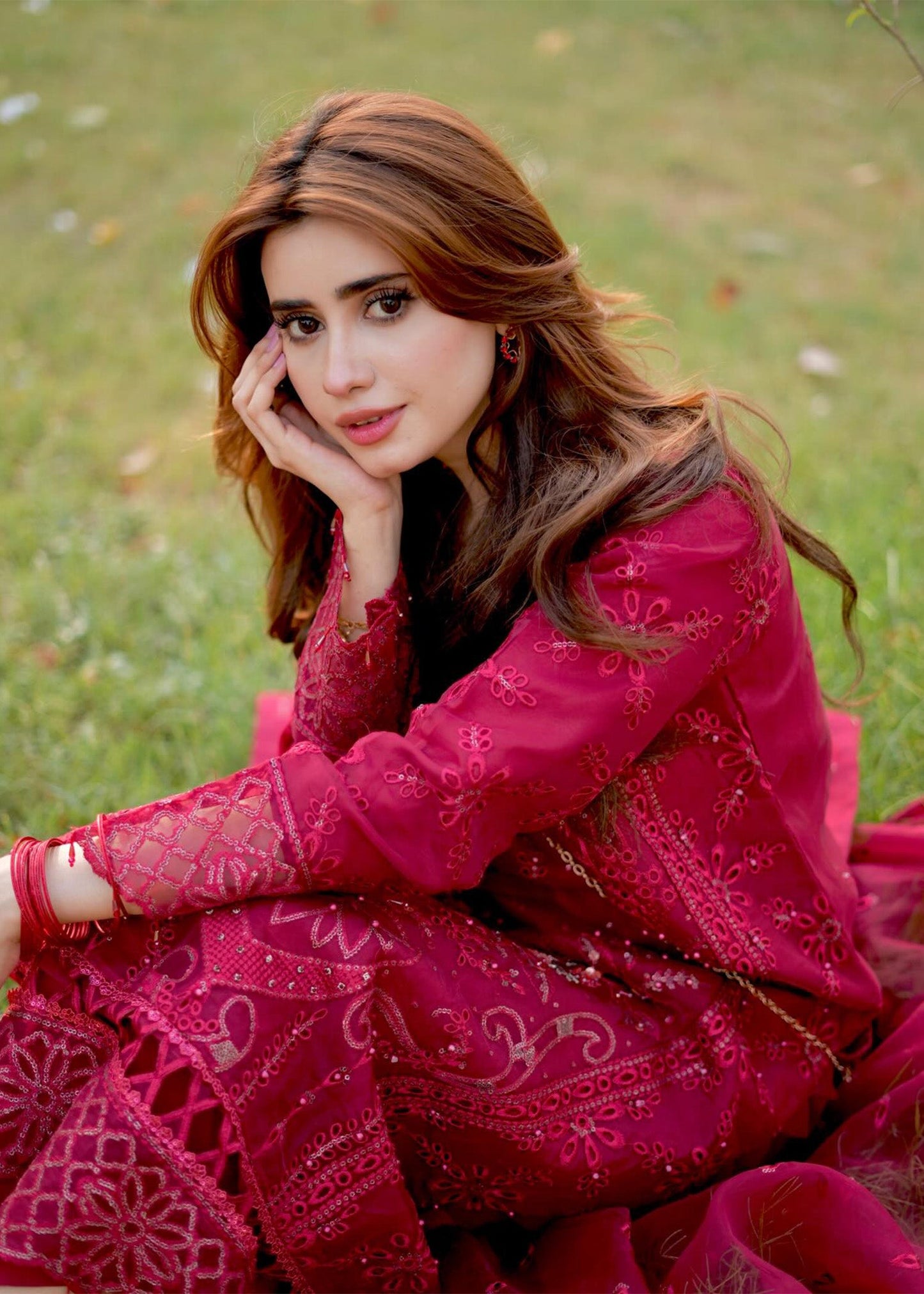Maroon Embroidered Organza Festive Wear Salwar Kameez Online in Dubai UAE Abudhabi Ajman Sharjah