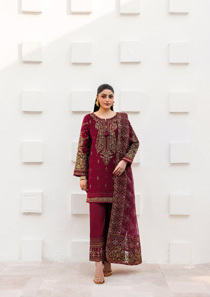 Maroon Embroidered Organza Party Wear Salwar Kameez Online in Dubai DXB UAE Abudhabi Meena Bazaar