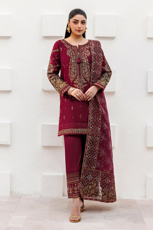 Maroon Embroidered Organza Partywear Suit Online in Dubai UAE Abudhabi Ajman Sharjah