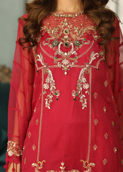 Maroon Embroidered Organza Suit Online in Dubai DXB UAE Abudhabi Meena Bazaar