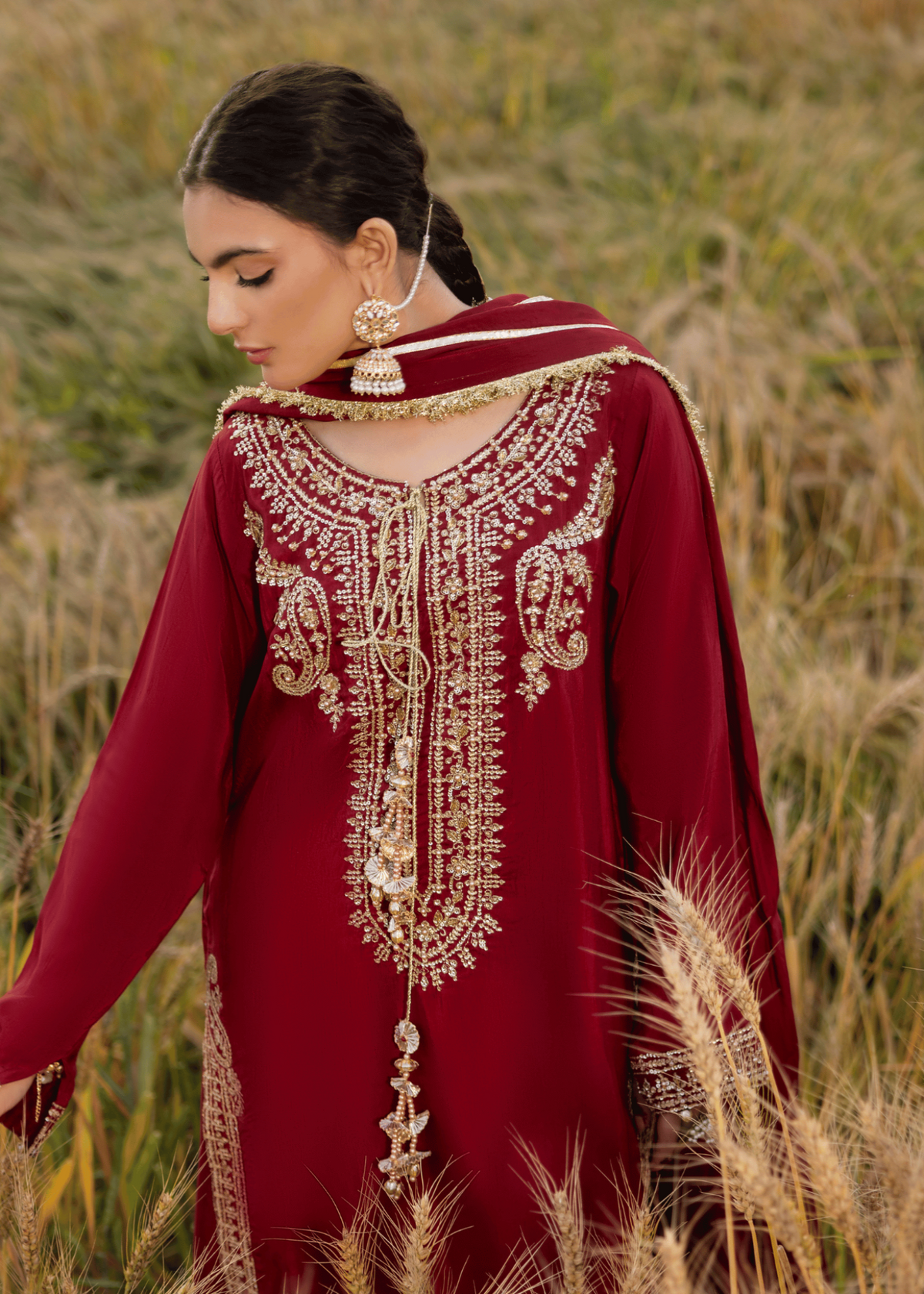 Maroon Embroidered Raw Silk Pakistani Suit Online in Dubai UAE Abudhabi Ajman Sharjah