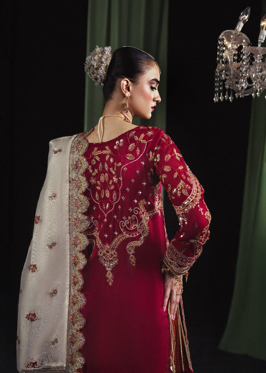 Maroon Embroidered Tussar Silk Long Shirt Suit Online in Dubai DXB UAE Abudhabi Meena Bazaar