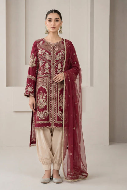 Maroon Embroidered Viscose Salwar Suit Online in Dubai UAE Abudhabi Ajman Sharjah