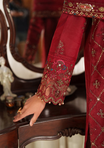 Maroon Festive Organza Suit Online in Sri Lanka India Australia