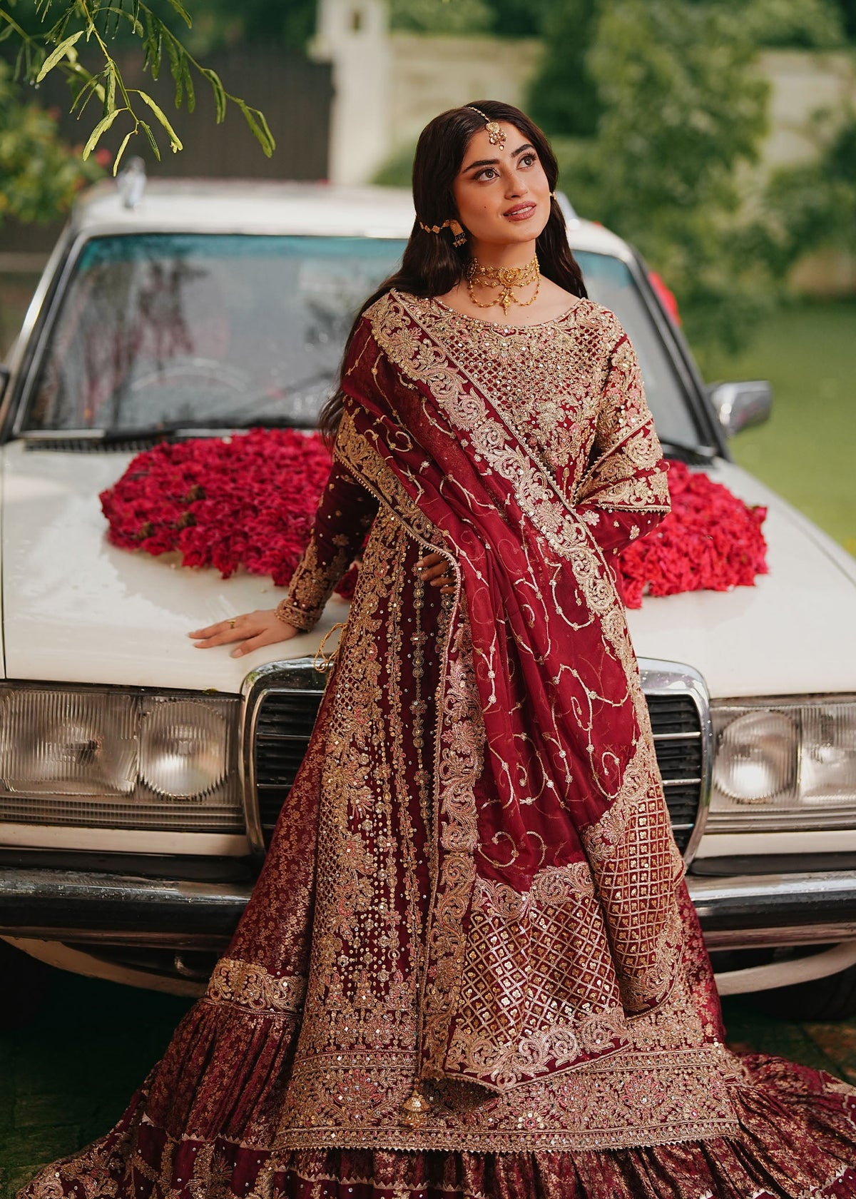 Maroon Gold Zardozi Chiffon Lehenga Choli Online in Sri Lanka India Australia