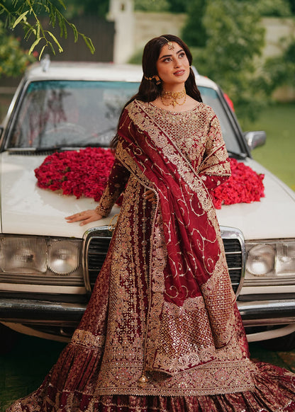 Maroon Gold Zardozi Chiffon Lehenga Choli Online in Sri Lanka India Australia