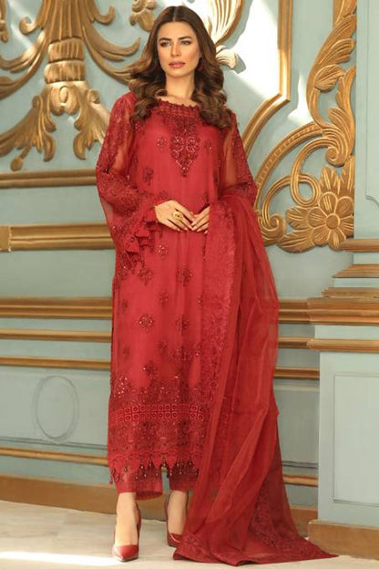 Maroon Hand Embellished Organza Festive Wear Suit Online in Dubai UAE Abudhabi Ajman Sharjah