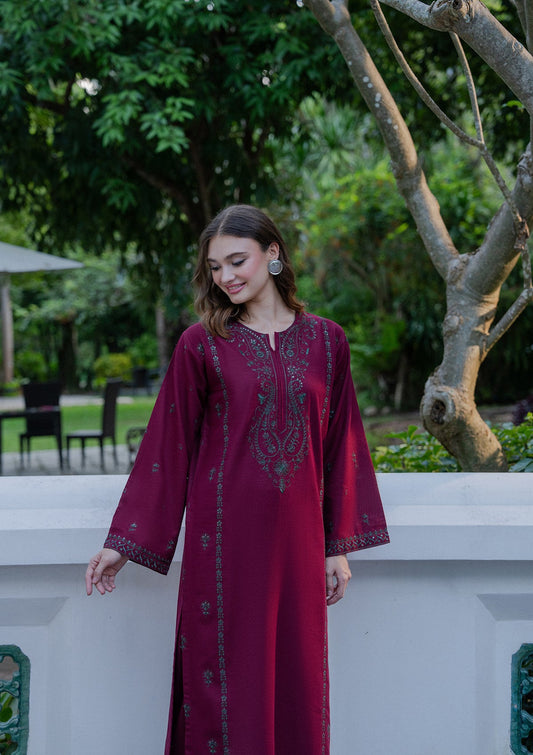Maroon Khaddar 2 Piece Kurta Set Online in Sri Lanka India Australia