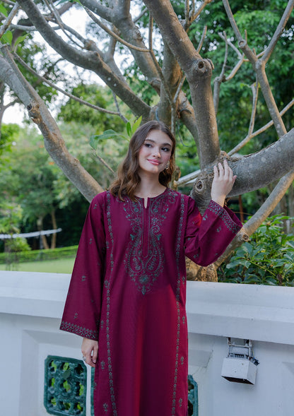 Maroon Khaddar 2 Piece Pakistani Suit Online in Sri Lanka India Australia