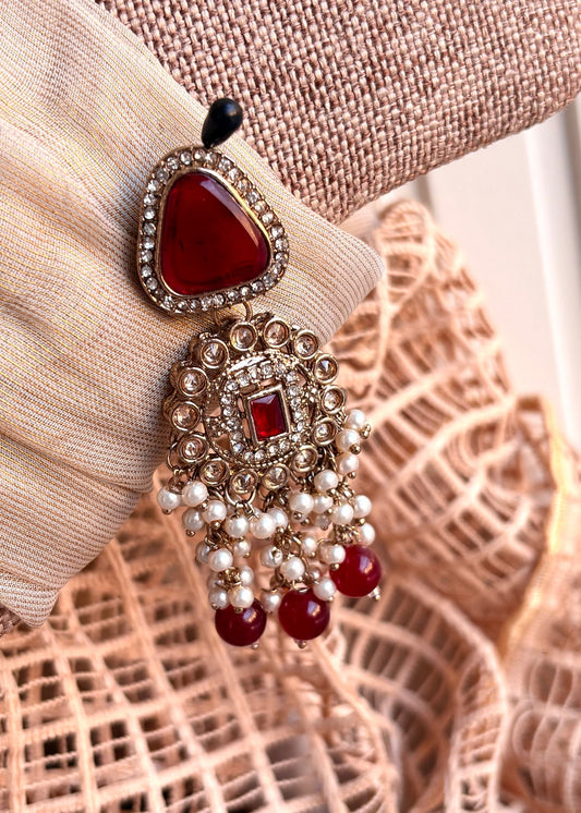 Maroon Kundan Style Choker Jewellery Online in UK USA Canada