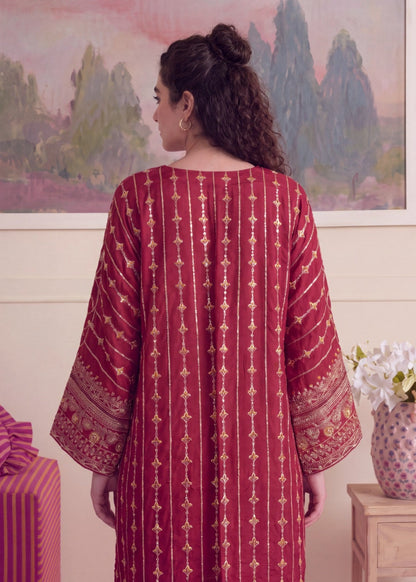 Maroon Linen Kaftan Winter Wear Online in Dubai UAE Abudhabi Ajman Sharjah