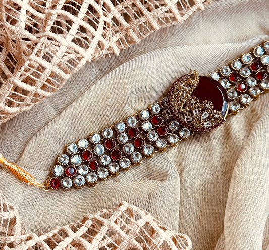Maroon Necklace Set for Mehndi Online in KSA Riyadh Saudi Arabia Oman Bahrain Qatar
