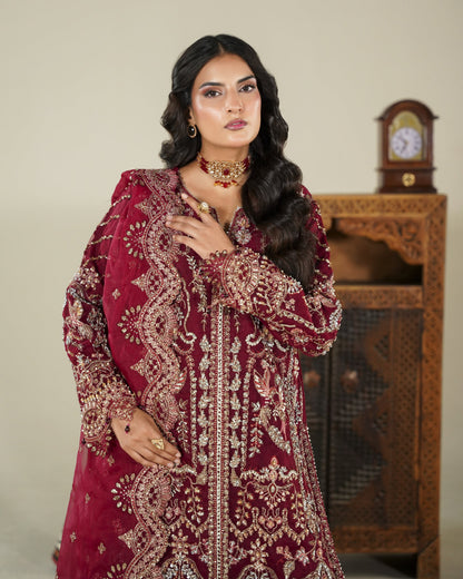 Maroon Organza Designer Salwar Suit with Dupatta Online in UK USA Canada