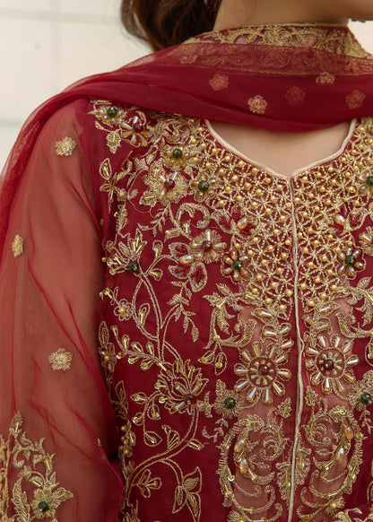 Maroon Organza Front Open Jacket Suit Online in Dubai DXB UAE Abudhabi Meena Bazaar