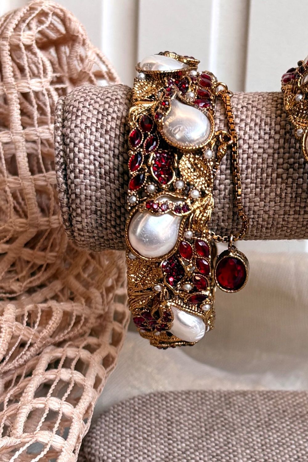 Maroon Pearly Clasp Openable Bangles Online in Dubai UAE Abudhabi Ajman Sharjah
