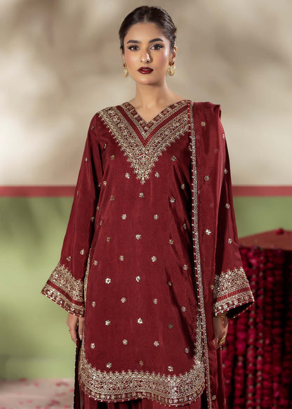Maroon Silk Dupatta Farshi Shalwar Outfit Online in Sri Lanka India Australia