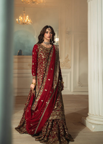 Maroon Wedding Guest Lehenga Chiffon Suit Online in UK USA Canada