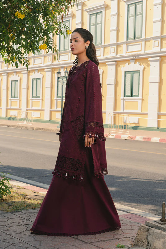 Maroon Chikankari Luxury Lawn Suit