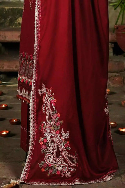 Maroon Heavy Embroidered Lawn Suit