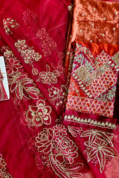 Barn Red Bridal Lehenga / Peshwas