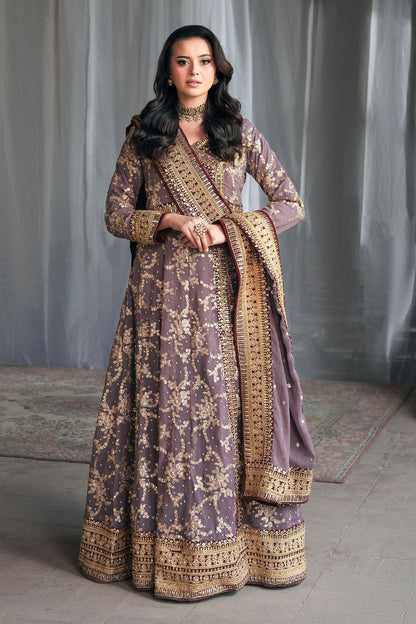 Mauve Chiffon Festive Wear A-Line Maxi Online in Dubai UAE Abudhabi Ajman Sharjah