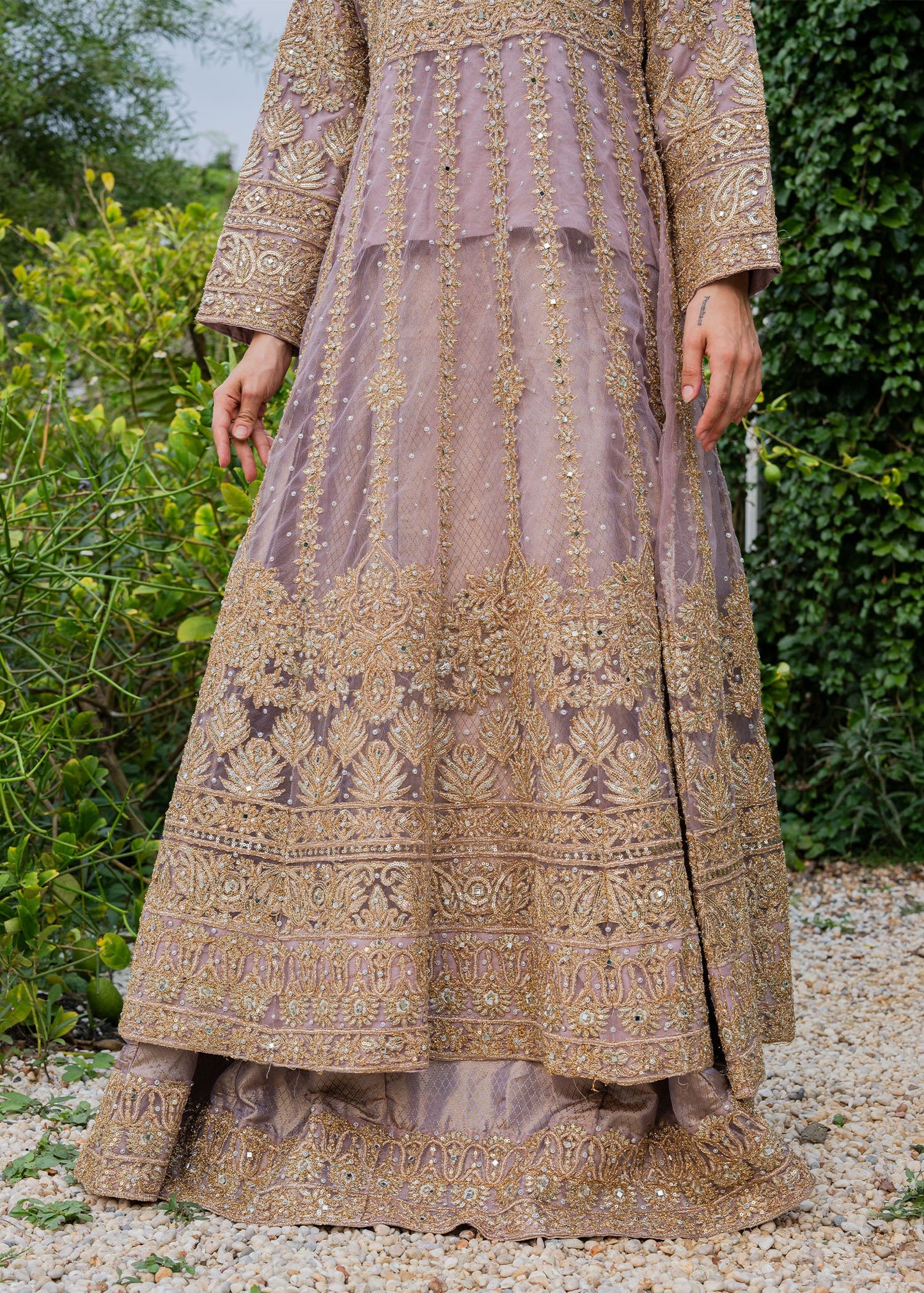 Mauve Chiffon Pakistani Wedding Outfit Online in Sri Lanka India Australia