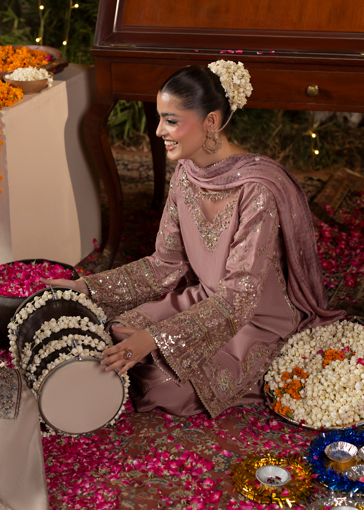 Mauve Designer Embroidered Silk Kurta Pajama Online in Sri Lanka India Australia