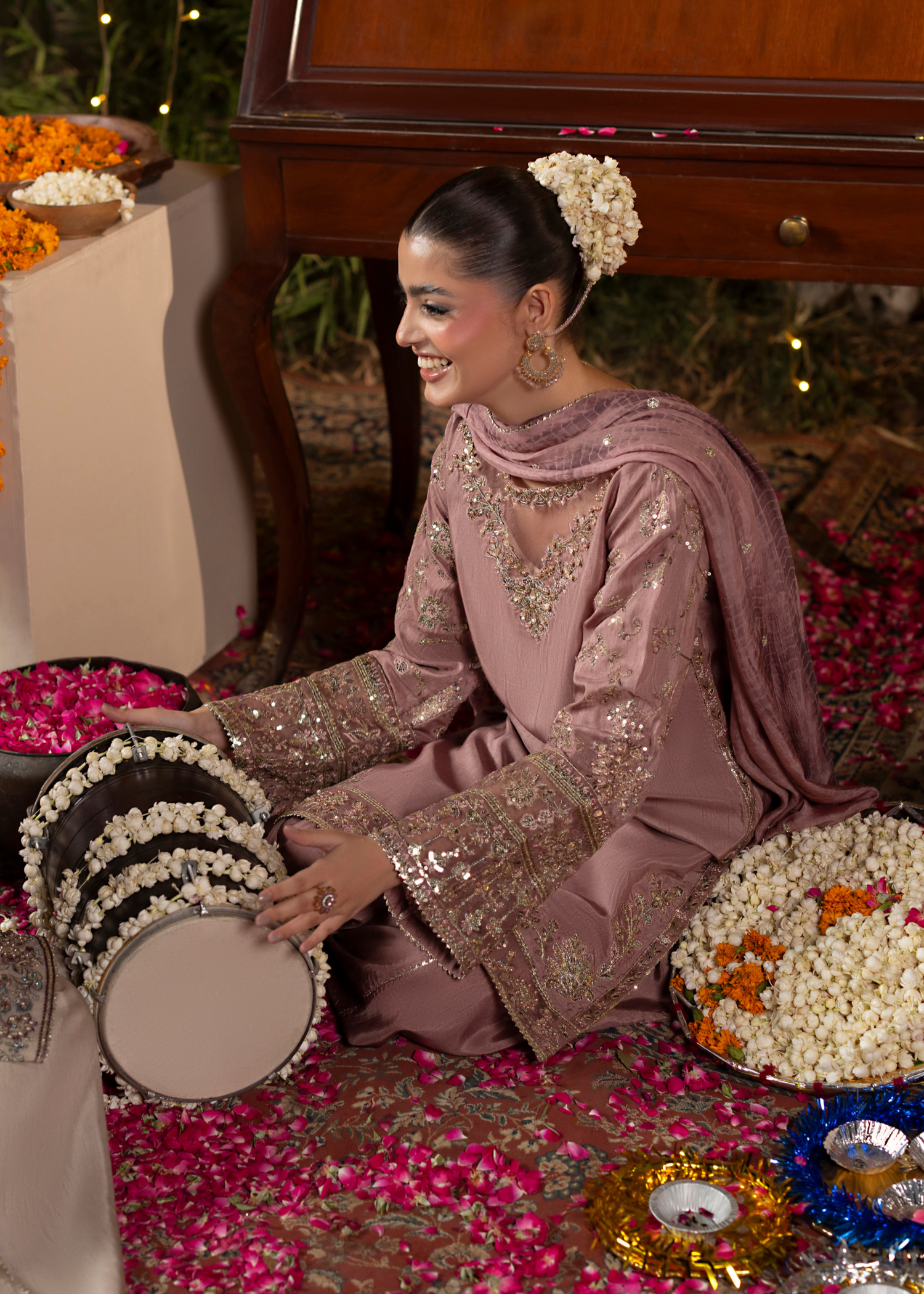 Mauve Designer Embroidered Silk Kurta Pajama Online in Sri Lanka India Australia