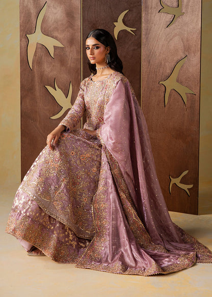 Mauve Embellished Organza Wedding Guest Wear Online in Dubai DXB UAE Abudhabi Meena Bazaar