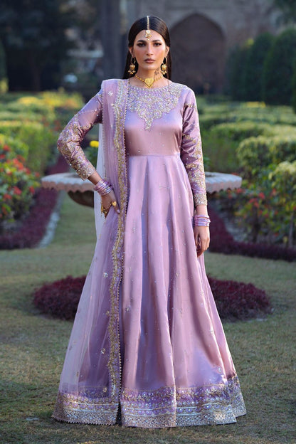 Mauve Embroidered Charmuse Maxi Wedding Suit Online in Dubai UAE Abudhabi Ajman Sharjah