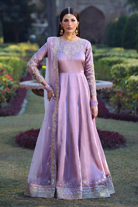 Mauve Embroidered Charmuse Maxi Wedding Suit Online in Dubai UAE Abudhabi Ajman Sharjah