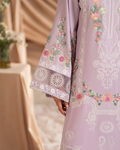 Mauve Embroidered Cotton Pakistani Suit Online in Dubai UAE Abudhabi Ajman Sharjah