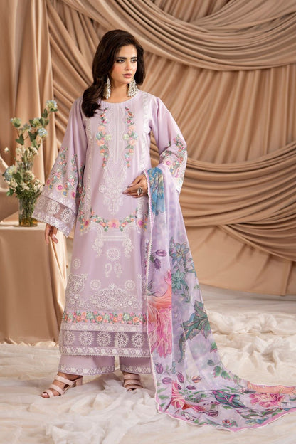 Mauve Embroidered Cotton Salwar Kameez Online in Dubai UAE Abudhabi Ajman Sharjah