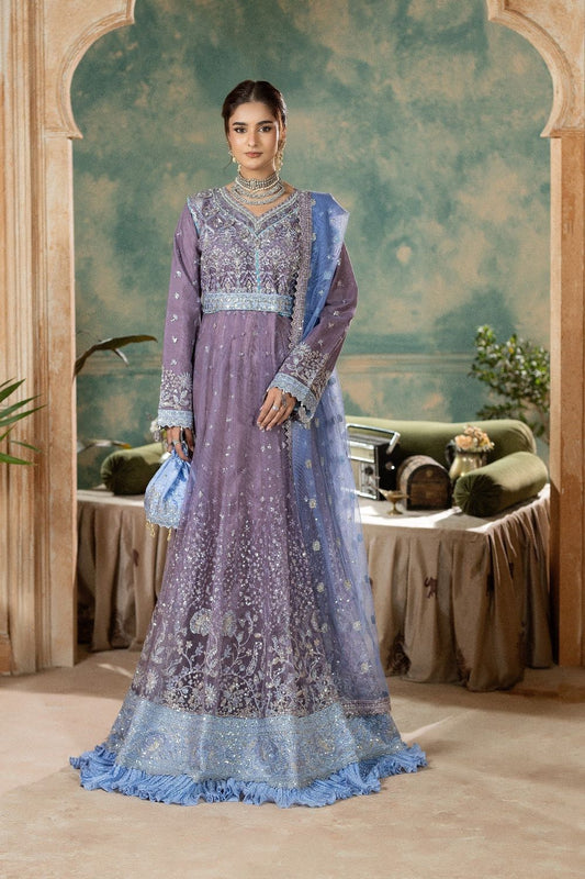 Mauve Embroidered Net Wedding Guest Wear Suit Online in Dubai UAE Abudhabi Ajman Sharjah