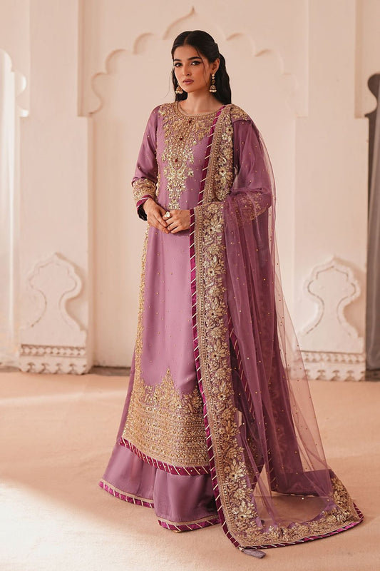 Mauve Embroidered Silk Charmeuse Gharara Suit Online in Dubai UAE Abudhabi Ajman Sharjah