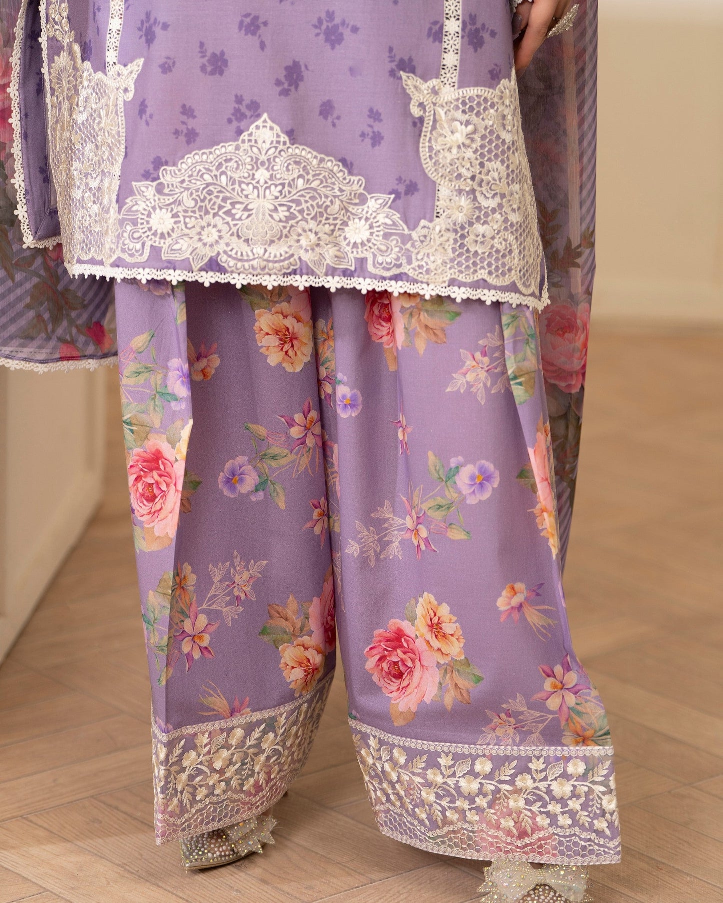 Mauve Embroidered Suit Online in Dubai UAE Abudhabi Ajman Sharjah