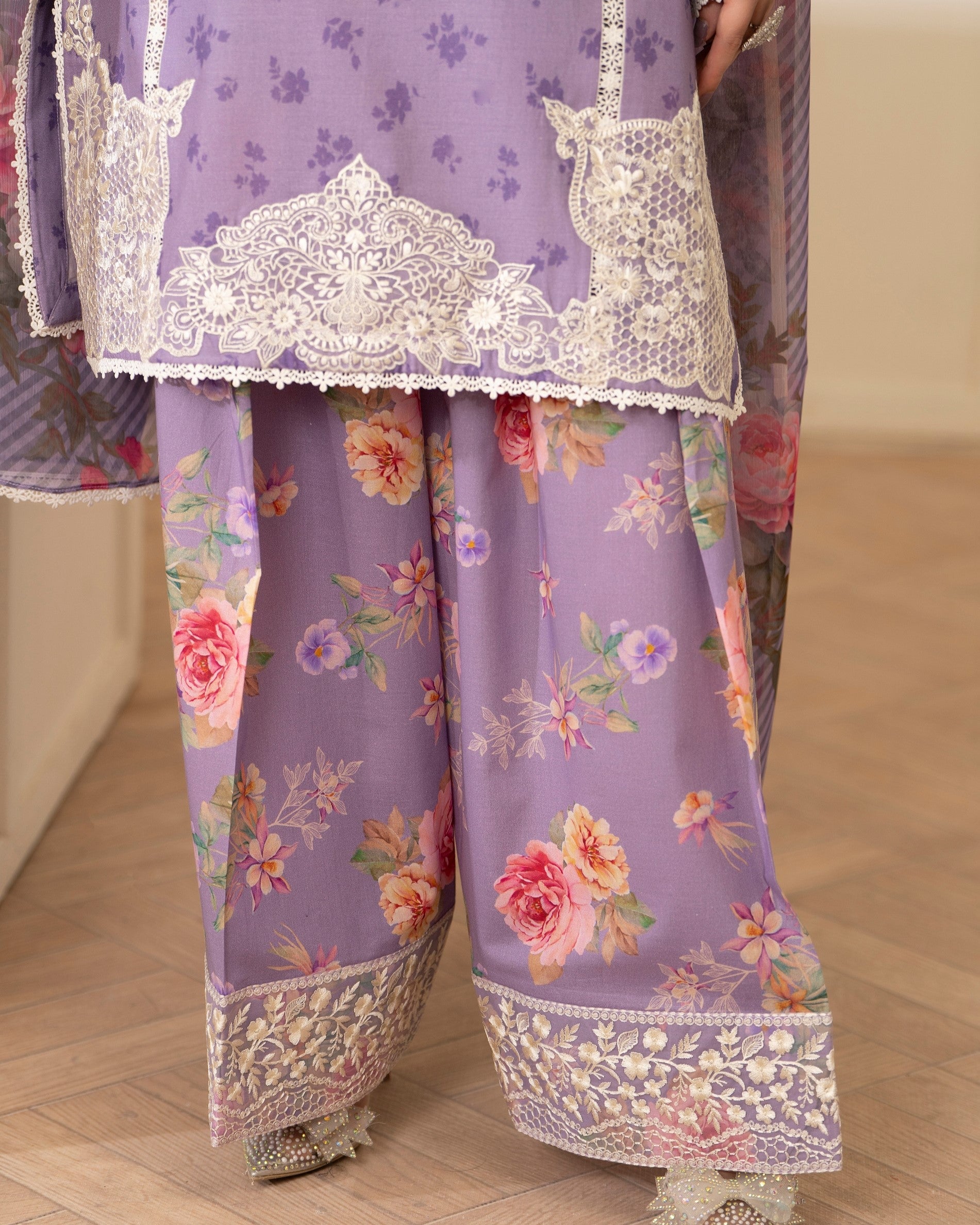 Mauve Embroidered Suit Online in Dubai UAE Abudhabi Ajman Sharjah