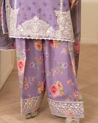 Mauve Embroidered Suit Online in Dubai UAE Abudhabi Ajman Sharjah