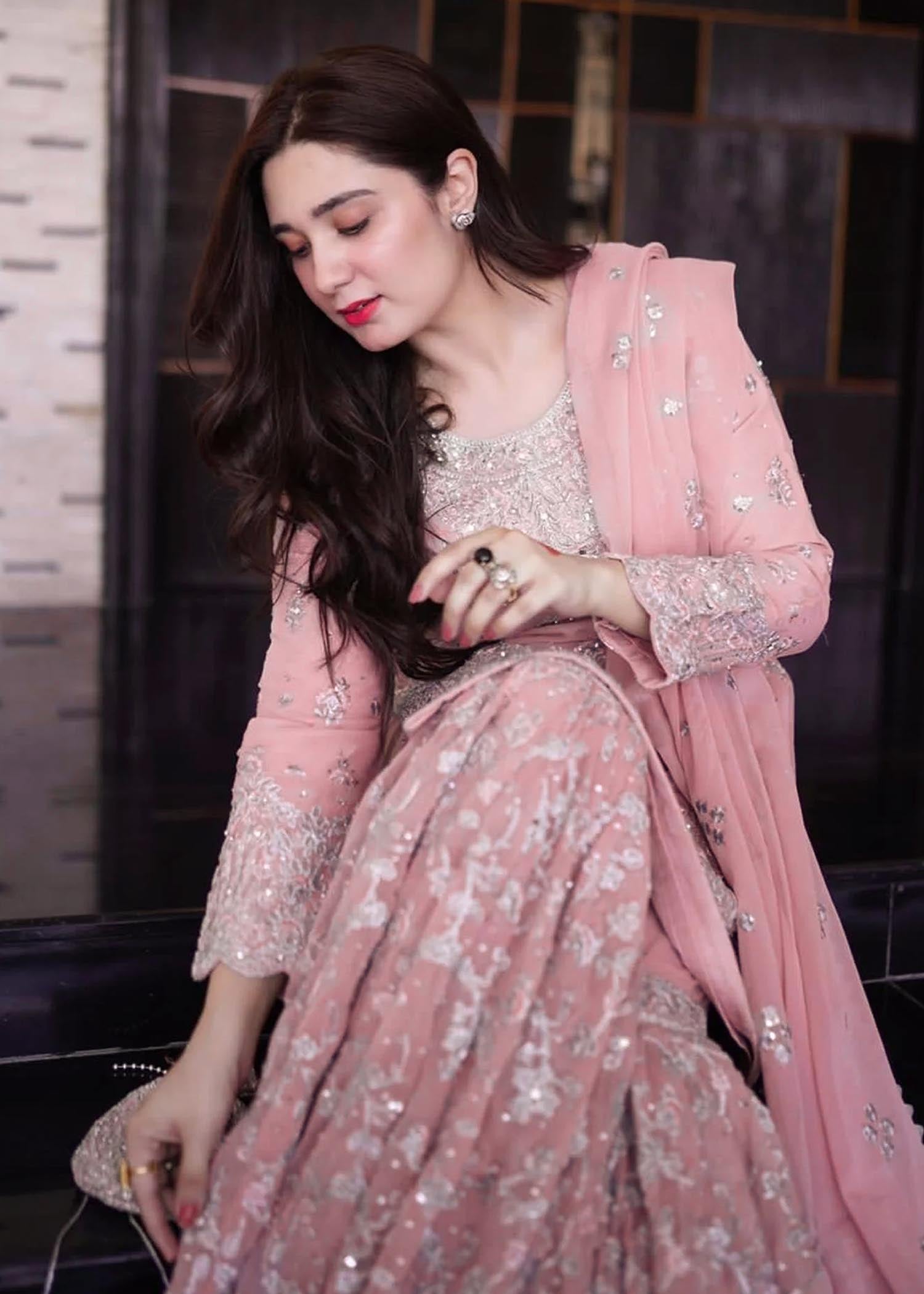 Mauve Pink Chiffon Gharara with Potli Online in Dubai DXB UAE Abudhabi Meena Bazaar