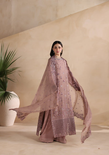 Mauve Pink Embellished Chiffon Salwar Kameez Online in Sri Lanka India Australia