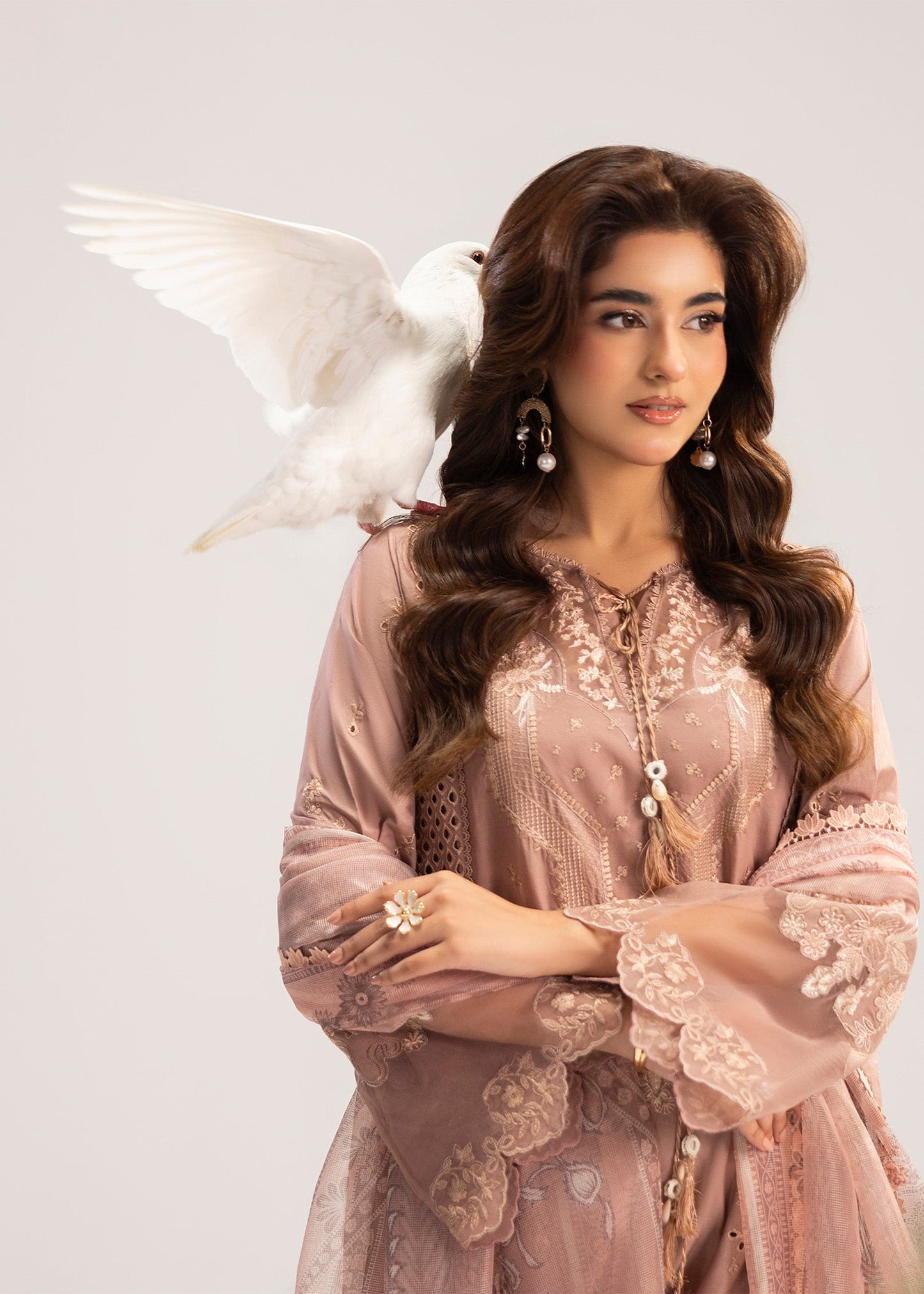 Mauve Pink Lawn Festive Wear Suit Online in Sri Lanka India Australia