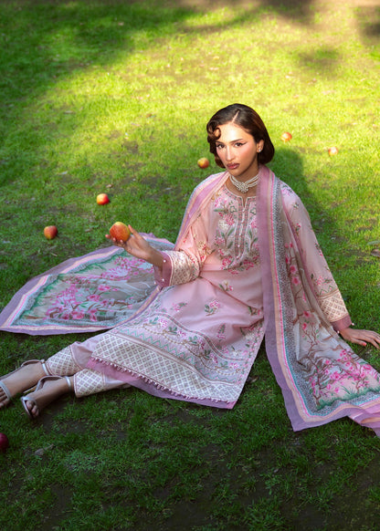 Mauve Pink Lawn Pakistani Designer Suit Online in Sri Lanka India Australia