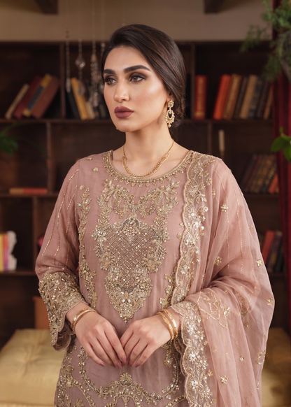 Mauve Pink Organza 3 Piece Suit Online in Sri Lanka India Australia