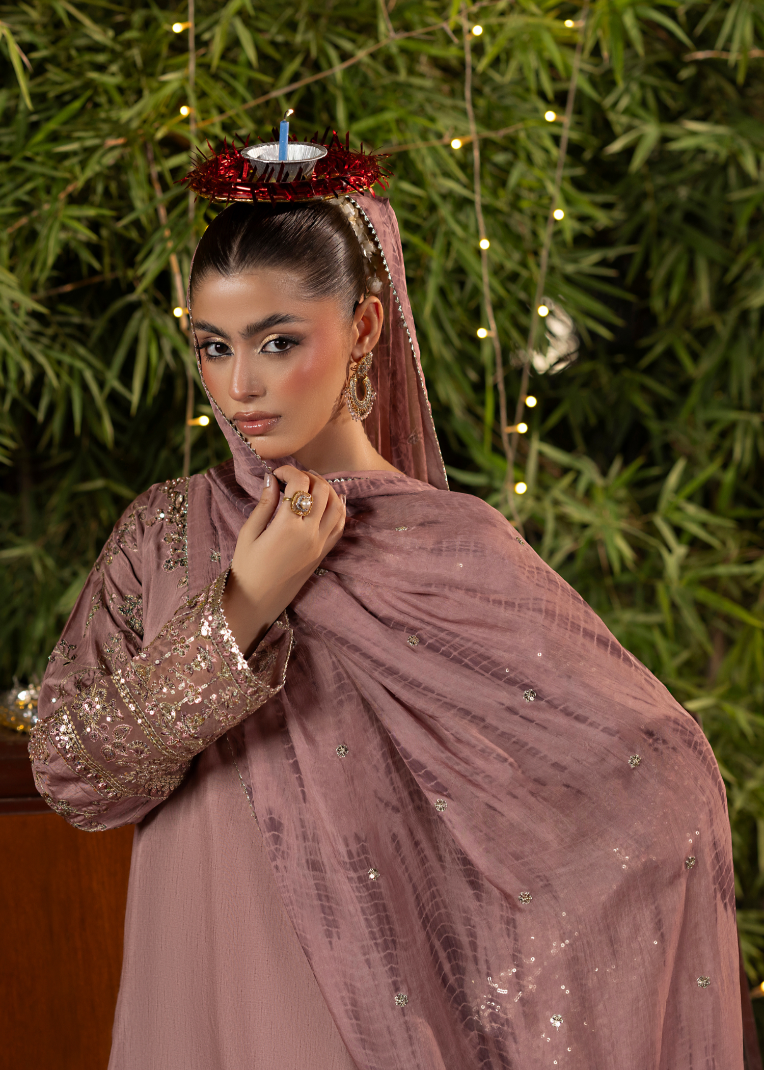 Mauve Raw Silk Embroidered Pakistani Wedding Dress Online in Dubai UAE Abudhabi Ajman Sharjah